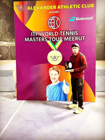 Our first tournament and first ITF trophy. This was the beginning of our journey on the ITF Masters tour.