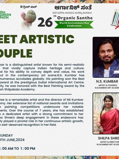My wife Shilpa Shree and I were featured as the "Artistic Couple" for an event at The Green Path. We are both deeply committed to art and love sharing our passion with the community.
