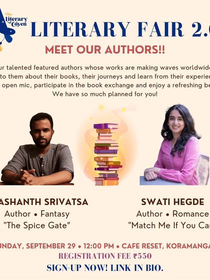 A poster for the Literary Fair 2.0, featuring me and another author. I love being part of events that celebrate books and reading.