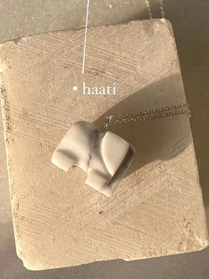 I was so thrilled to see Oscar-winning producer Guneet Monga wearing my 'haati' pendant. My Howlite elephant charm, a symbol of patience and calm, felt like a perfect match for her beautiful documentary, 'The Elephant Whisperers'.