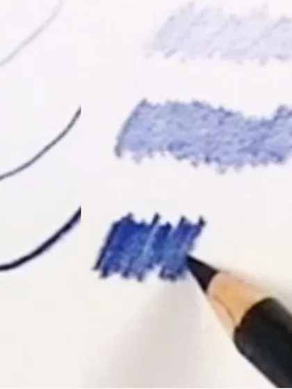 A quick lesson on value! In this image, I demonstrate how varying the pressure on a colored pencil can create lighter and darker shades of the same color, a fundamental skill in drawing.