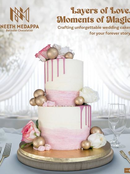 Neeth Medappa - Custom Celebration Cakes A Vow in Vanilla & Gold: Wedding & Engagement Cakes photo 10