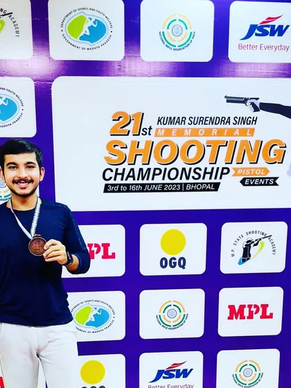 Congratulations to my student Arjun Chillar for winning a bronze medal at the 21st Kumar Surendra Singh Memorial Shooting Championship in Bhopal.