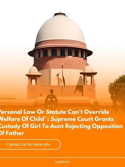 In child custody cases, the Supreme Court has repeatedly stated that the child's welfare is the single most important factor. This principle can even override personal laws or a biological parent's claim. My approach is always to center the case around the child's best interests, ensuring their future is secure.