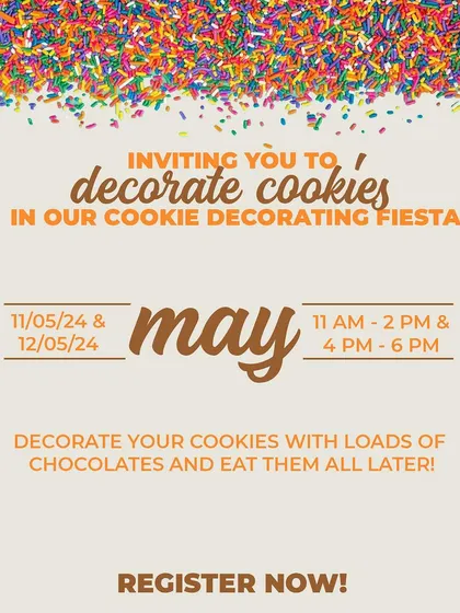 A duplicate of our May 'Cookie Decorating Fiesta' poster.