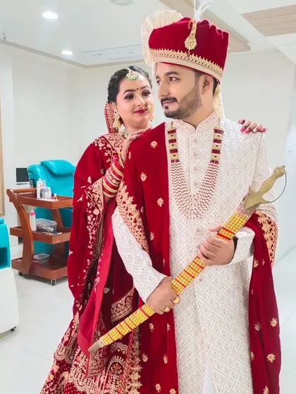 It's important that the bride and groom's looks complement each other. Here is an example of a couple I worked with, ensuring both were picture perfect for their special day.
