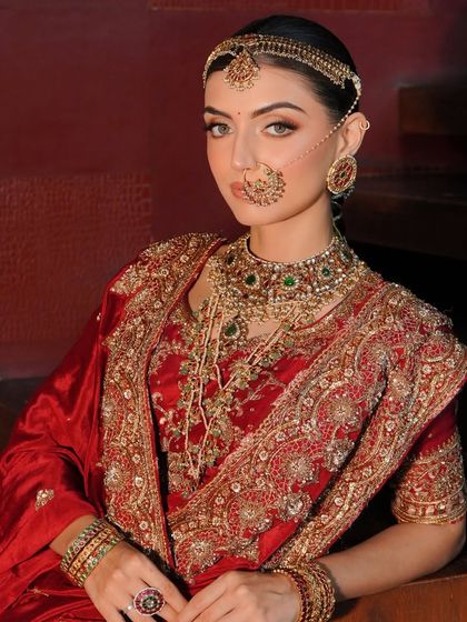 Regal Red & Gold Bridal Couture photo 4