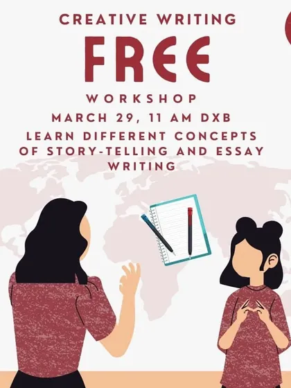 This graphic outlines what your child will learn in our creative writing workshops. We focus on practical skills like weaving story elements, improving imagination through exercises, and learning to discuss work constructively.