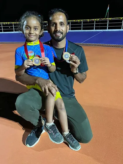 Skating is a family affair. This is a proud moment for me, both as a father and a coach, after my daughter and I both won gold medals at the district championship.