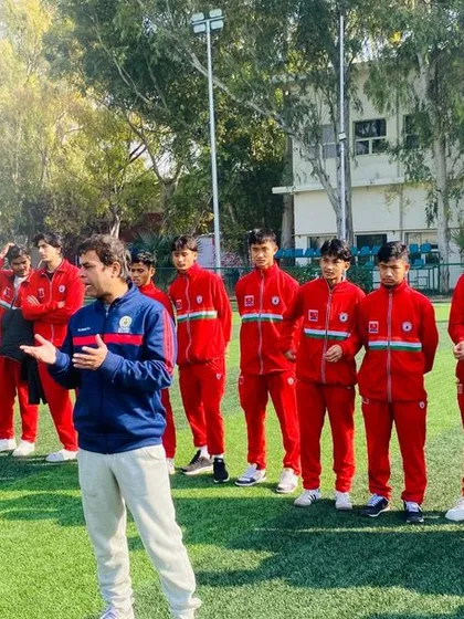 A warm welcome back home for our U15 stars. Our founder, Anuj Gupta, addresses the team after their successful 15-day tour in Germany for the MTU Cup, where they gained invaluable experience.