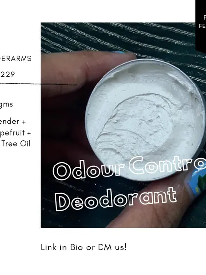 My Odour Control Deodorant, featuring Lavender, Grapefruit, and Tea Tree Oil. A skin-friendly product that really works.