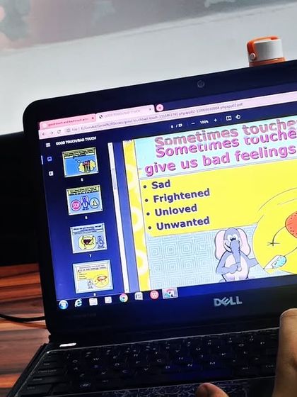 We use social stories on the computer to teach important safety concepts. This session is about understanding good touch and bad touch, empowering the child with crucial personal safety knowledge.