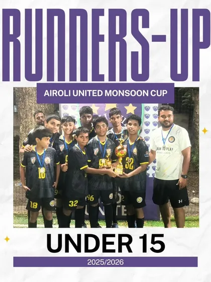 A hard-fought tournament ends with a runners-up trophy for our Under-15 team at the Airoli United Monsoon Cup 2025.