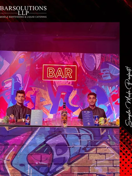 Our team at the custom-built Thums Up bar, ready to serve bold flavors for the HERO bike launch event.