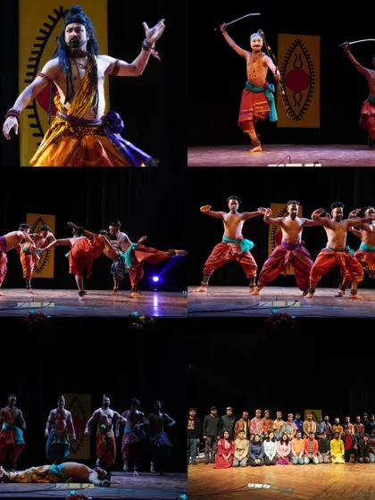 A collage capturing the dynamic range of our stage productions. From solo expressions of divinity to powerful group formations, our performances bring ancient stories to life for modern audiences at prestigious venues like IIT Delhi.