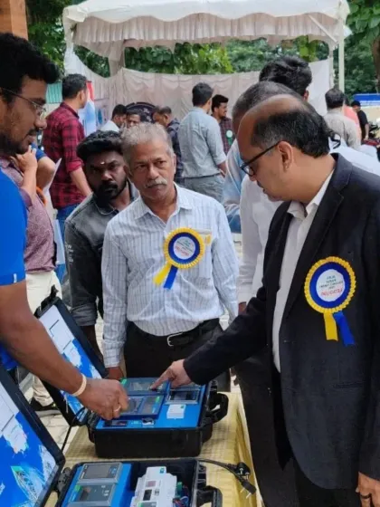 Demonstrating my portable smart energy monitoring kits to attendees at the KETA Energy Conclave in Palghat, Kerala.