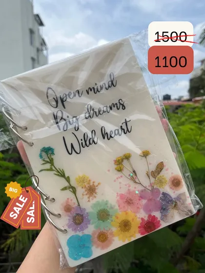 The big moving out sale starts now. This jumbo "Wild Heart" diary, filled with real flowers, is one of the last pieces available.