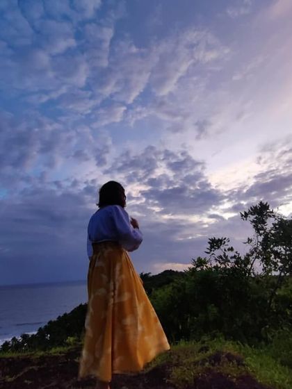 A moment of peace overlooking the ocean in Goa, capturing the essence of our 'Connect' retreat.