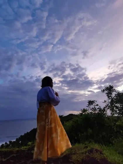 A moment of peace overlooking the ocean in Goa, capturing the essence of our 'Connect' retreat.