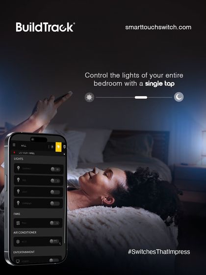 Control the lights of your entire bedroom with a single tap. From the comfort of your bed, you can dim the lights, brighten the room, or turn everything off using our intuitive app, transforming your space without moving an inch.