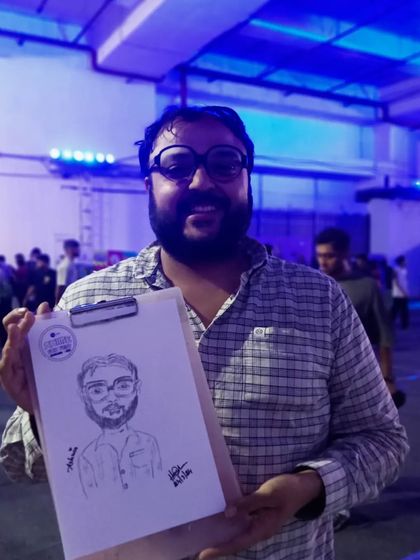 Another shot of the Noodle Panda founder. A caricature is a great branding tool for entrepreneurs.
