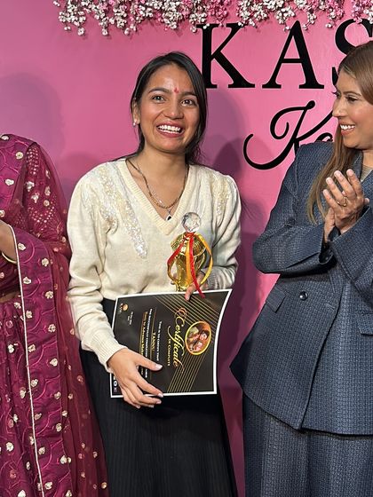 That winning smile. This student earned her trophy with an incredible final project.