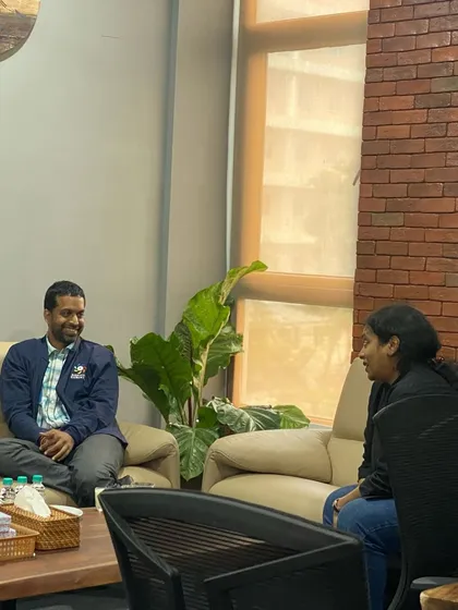 Pullela Gopichand in a discussion with our leadership team. We believe in a collaborative approach to planning and strategy.