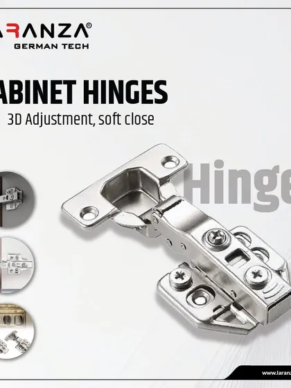 My cabinet hinges feature 3D adjustment and a soft-close mechanism. This allows for a custom fit and ensures smooth, silent closing every time.