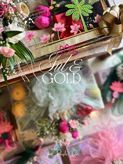 'Gul & Gold' is about refined trousseaus and quiet luxury. This image captures the essence of the collection, with its focus on artisanal elegance and muted, sophisticated color palettes for Roka hampers and wedding gifting.