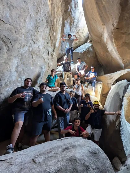 Exploring the Antaragange caves is always a highlight. It's not just a walk; it's an adventure where we navigate through natural rock formations as a team.