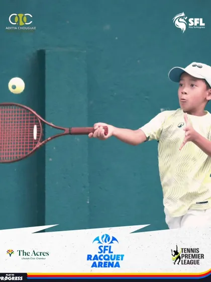 With a powerful follow-through, this young athlete demonstrates the proper form for a forehand stroke. Our coaching emphasizes solid fundamentals for every player.