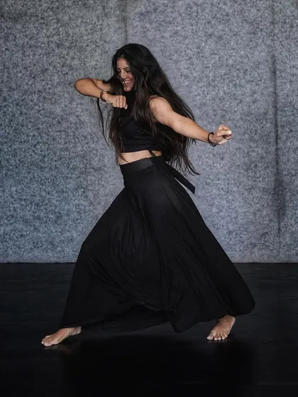 Lost in the movement, this shot captures the raw energy and joy I feel when I'm dancing freely.