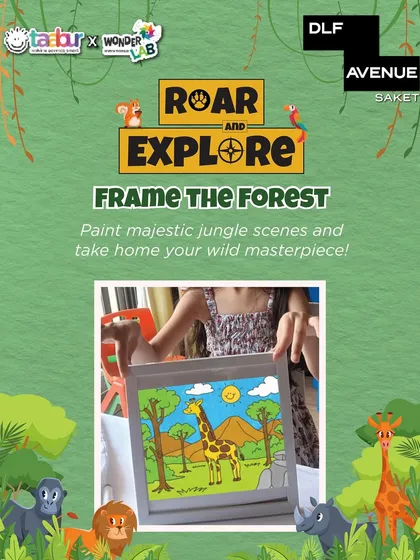 At the "Frame the Forest" station, young artists painted majestic jungle scenes to take home as a masterpiece.