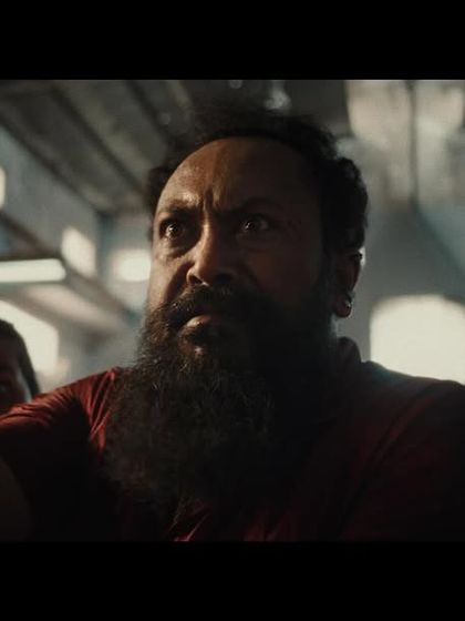 A powerful shot of Garuda Ram from the Muscleblaze ad. His look was styled to be intimidating and strong, fitting for the 'villain' of the piece.