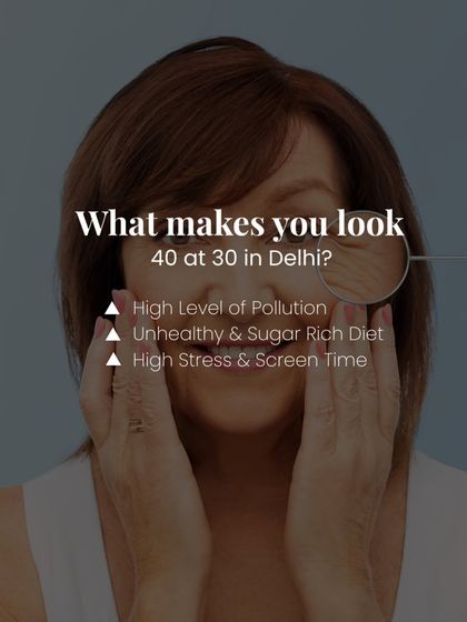 The Delhi lifestyle, with its high pollution, stress, and screen time, can accelerate aging. These factors contribute to looking older than you are, but we have effective solutions to counteract them.