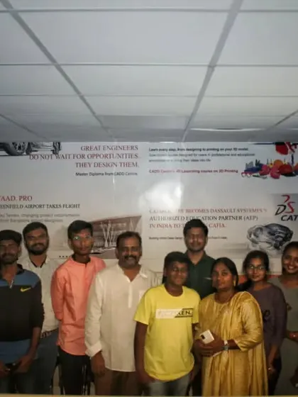 A group photo with students and faculty during a festival celebration at the centre. Building a community is just as important as teaching software.