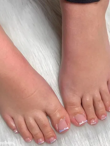 Another look at a beautiful French pedicure. This timeless style is one of my most requested services for feet.