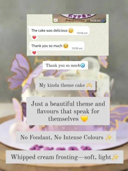 "The cake was delicious." Sweet and simple feedback for my butterfly-themed Cherry Chocolate Mousse cake.