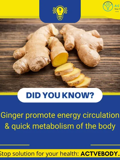 Did You Know Ginger Boosts Metabolism? Ginger is a staple in my Ayurvedic practice because it's a powerful circulatory stimulant. It promotes energy circulation throughout the body and helps kickstart a sluggish metabolism, making you feel more energized and vibrant.