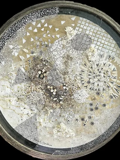 Nandita Chaudhuri's 'Alchemical Circles' are meditative, microcosmic universes of texture and geometry. Is it a mandala, a memory, a map? Decide for yourself at our Hyderabad show.
