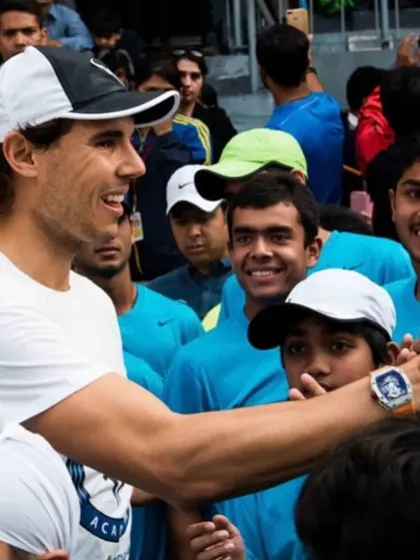 That smile says it all. A throwback to the day I got to see and even rally with the legend, Rafa Nadal. An unforgettable experience.