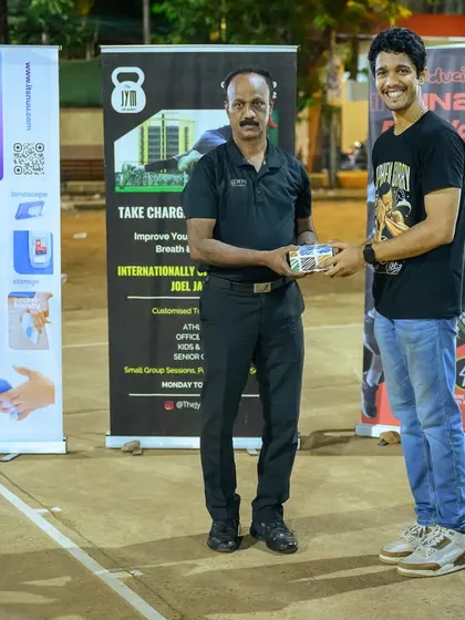 Another one of our senior officiates, Rashid Sir, being thanked for his dedication during Hooplah '24.