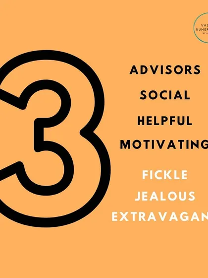 People born on the 3rd, 12th, 21st, or 30th have Birth Number 3. As natural advisors, they are social and motivating, but need to watch for tendencies towards jealousy or extravagance.