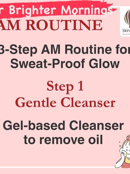 During hot and humid weather, a minimalist skincare routine is best. This simple 3 step AM routine focuses on a gentle gel cleanser to start your day with a sweat proof glow.