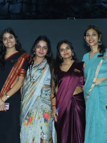 Some of our wonderful team members at the Dhwani Kala Mahotsav. Our dedicated teachers and staff are the backbone of our community.