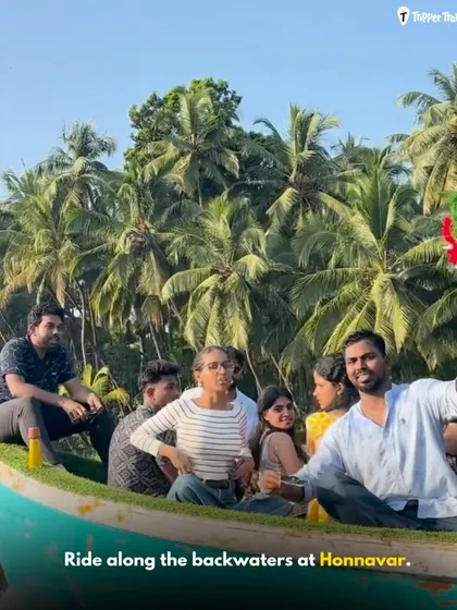 Ride along the backwaters at Honnavar, near Gokarna. This serene boat ride through lush coconut groves is a peaceful contrast to the energetic beaches, showing you another side of coastal Karnataka.