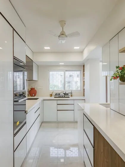 A masterpiece of elegance and efficiency. This U-shaped kitchen design blends functionality with aesthetics, creating a space you’ll love to cook in.
