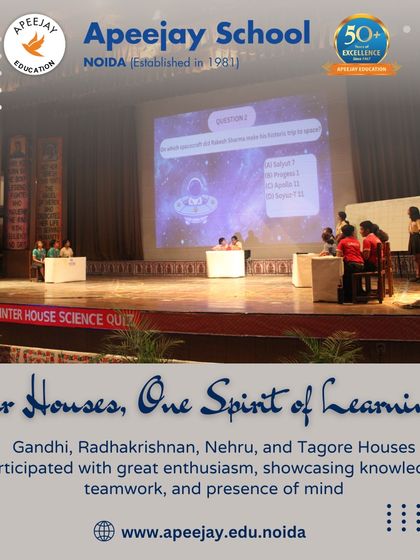 Our Inter-House Science Quiz featured four houses competing with great enthusiasm. The event showcased not only their knowledge and teamwork but also their presence of mind in a high-pressure environment.