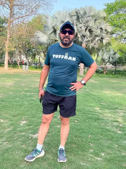 Posing after a Sunday run in the park. The mix of different running gear shows the diverse experiences within our group.