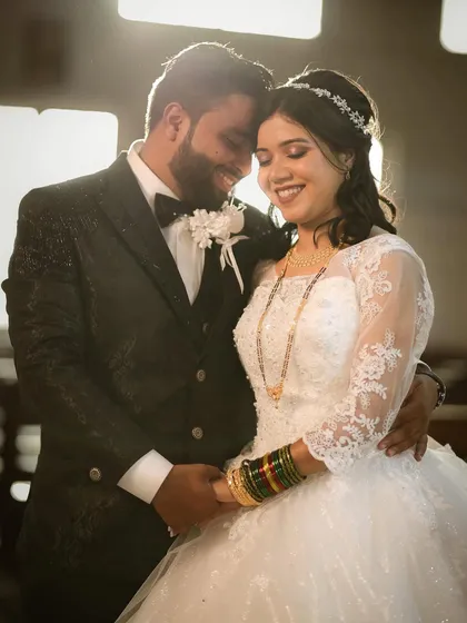 The beautiful Maria on her wedding day. This look for her Christian wedding was all about flawless skin and timeless elegance.